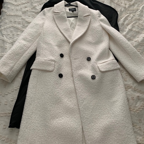 Sherpa Double Breasted Car Coat Ivory 